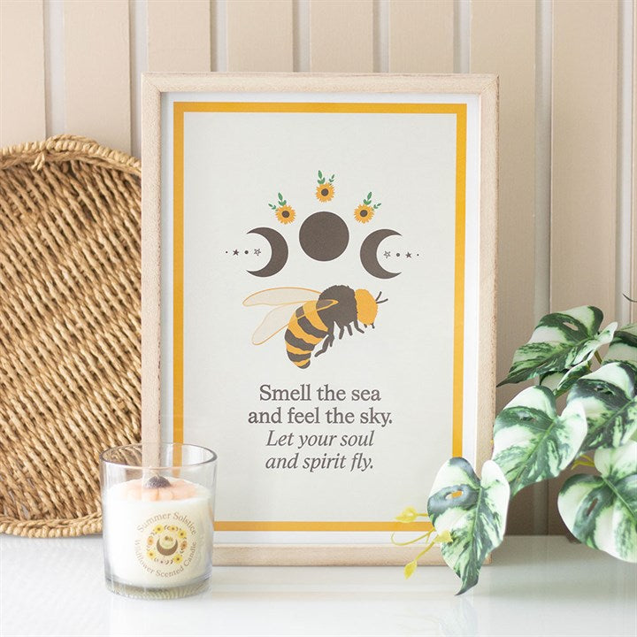 Summer Solstice Bee Framed Wall Art Print N/A
