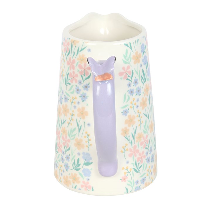 Ditsy Floral Print Ceramic Flower Jug with Butterfly N/A