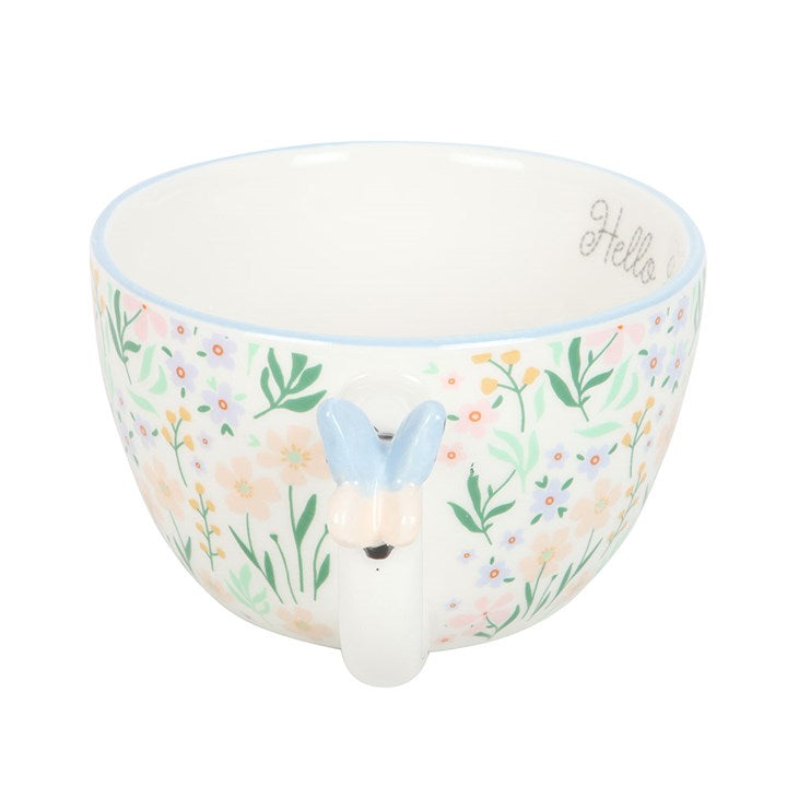 Hello Beautiful Ditsy Floral Print Mug with Butterfly N/A