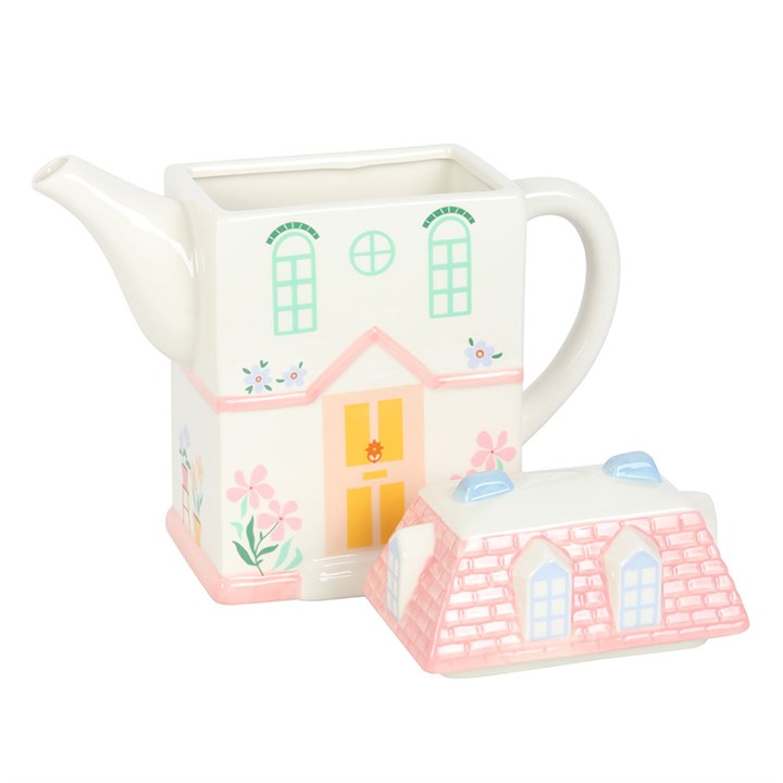 Pastel House Shaped Teapot N/A