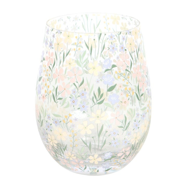 Ditsy Floral Print Stemless Glass N/A
