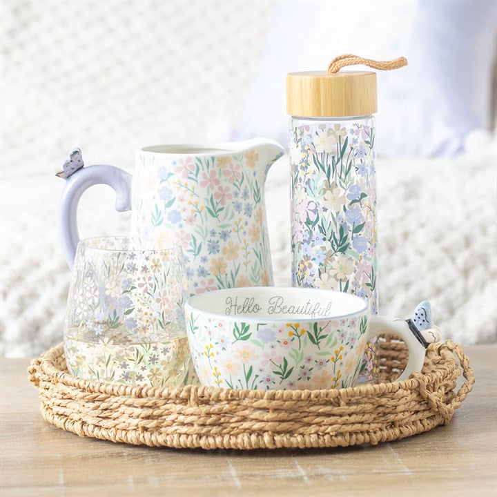 Ditsy Floral Print Stemless Glass N/A