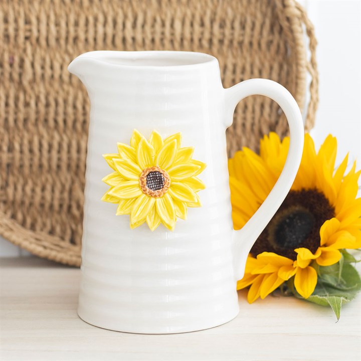 Hello Sunshine Ceramic Flower Jug with 3D Sunflower N/A