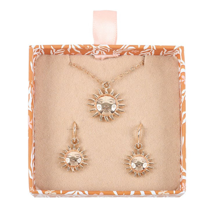 Sun Earring and Necklace Set N/A
