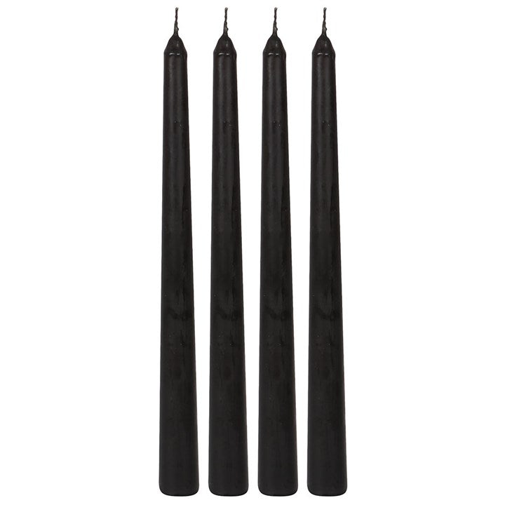 Set of 4 Pink Vampire Tears Taper Candles Front Black