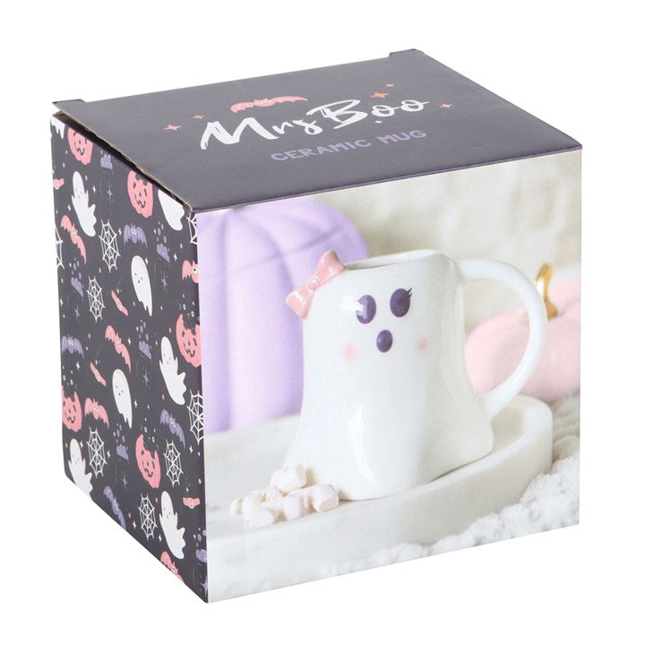 Mrs Boo Ghost Shaped Mug with Bow N/A