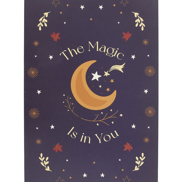 The Magic Is in You Hanging Sign Front Purple Yellow