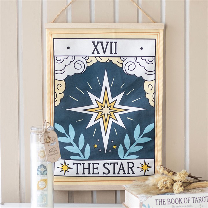The Star Vintage Tarot Wall Hanging Front Blue Cream