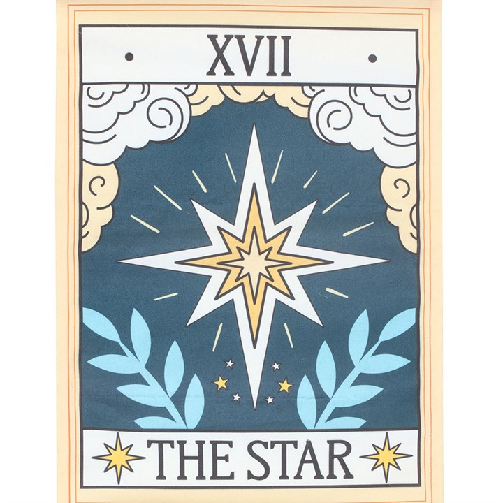 The Star Vintage Tarot Wall Hanging Front Blue Cream