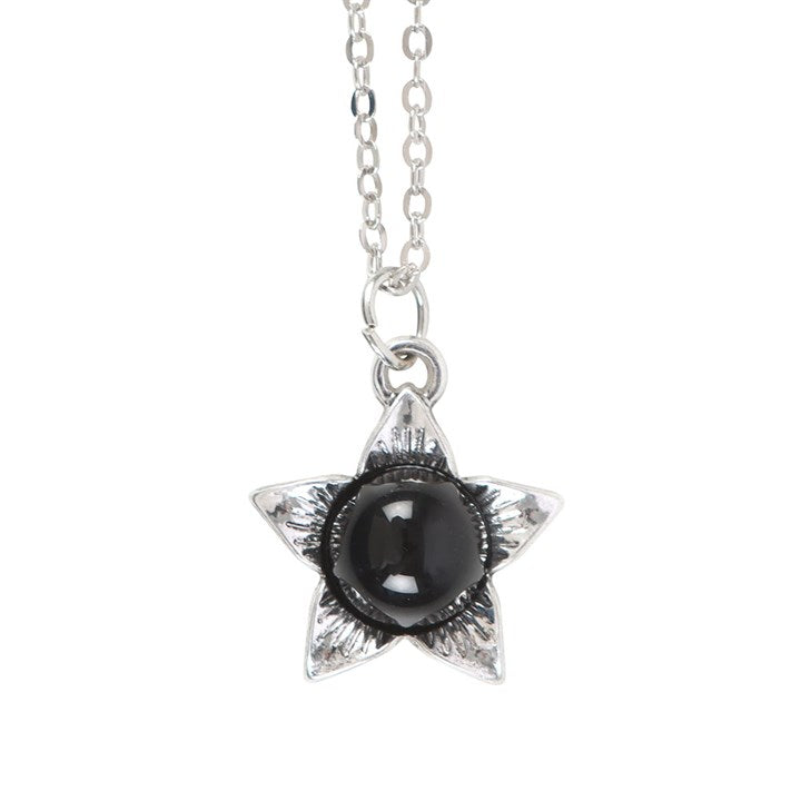 Deadly Nightshade Necklace with Black Obsidian on Greeting Card N/A