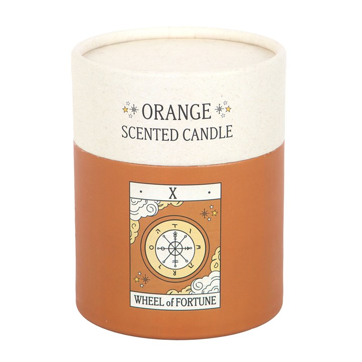 The Wheel of Fortune Vintage Tarot Orange Candle N/A