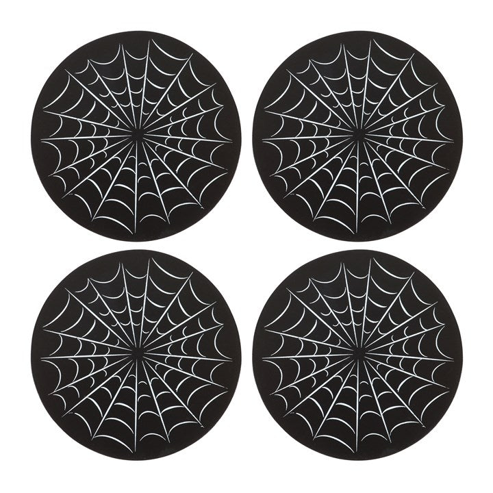 Black Spiderweb Coaster Set N/A
