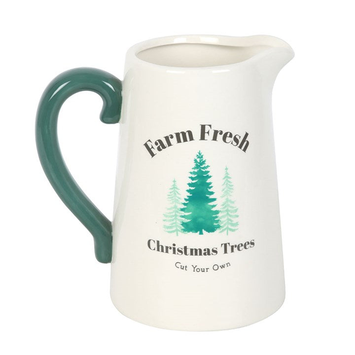 Farm Fresh Christmas Trees Ceramic Flower Jug N/A