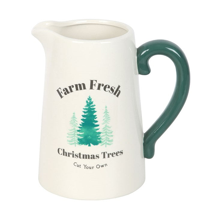 Farm Fresh Christmas Trees Ceramic Flower Jug N/A
