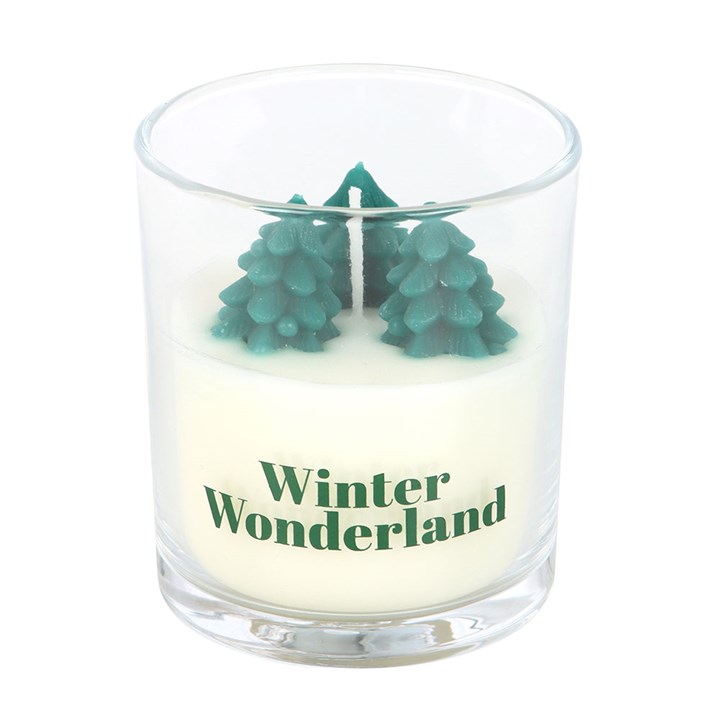 Winter Wonderland Candle with Tree Scene N/A
