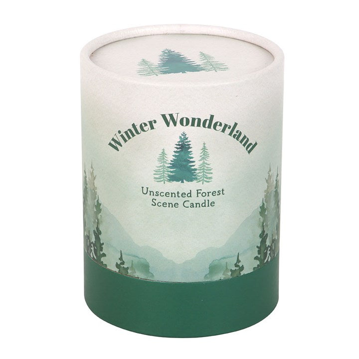 Winter Wonderland Candle with Tree Scene N/A