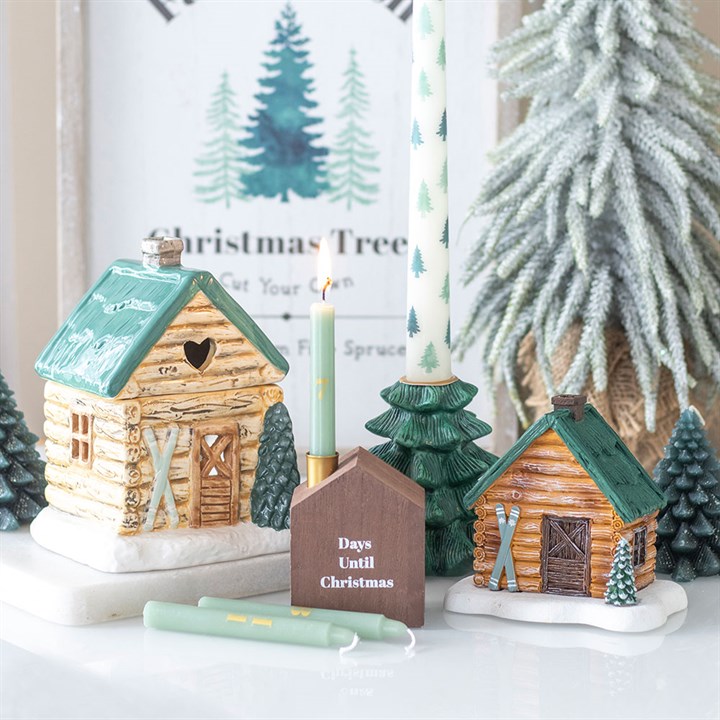 Cabin Ski Chalet Incense Cone Holder N/A