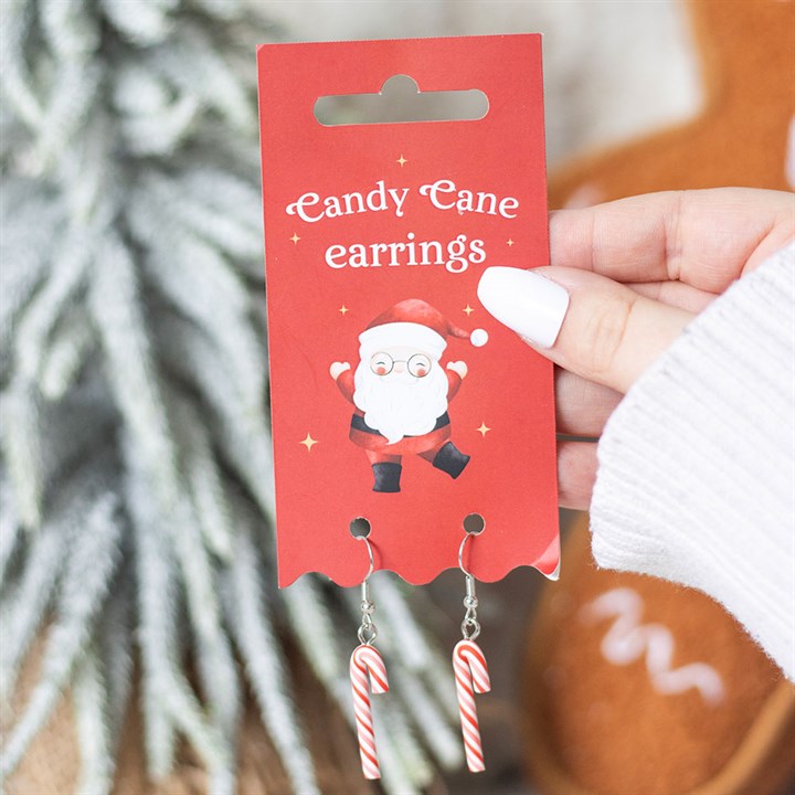 Candy Cane Dangle Earrings N/A