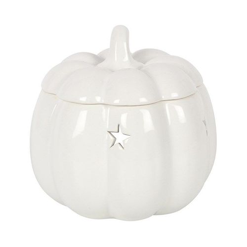 White Pumpkin Oil Burner Back White Grey