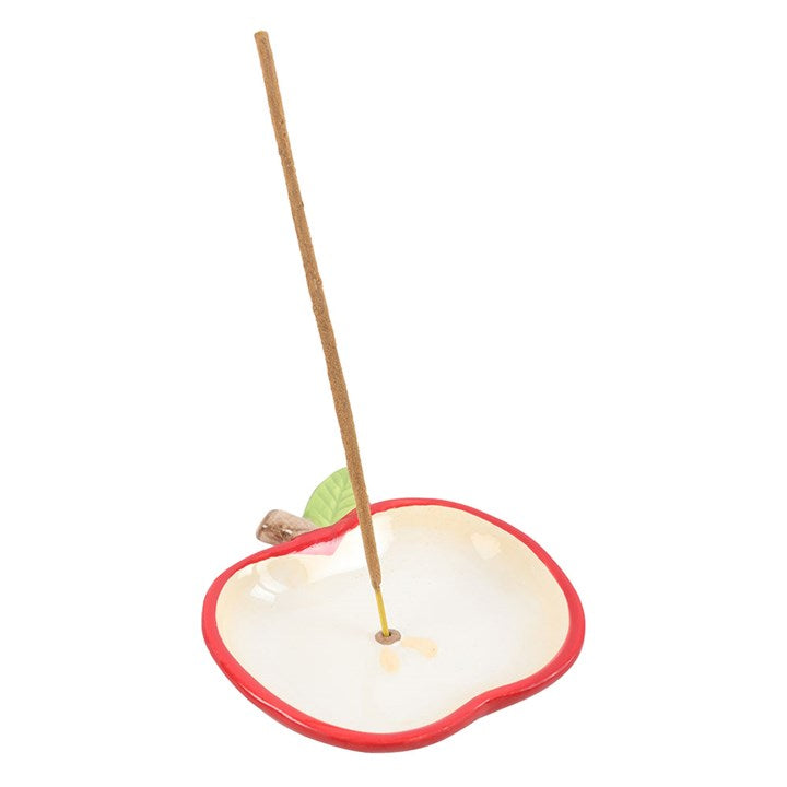 Apple Incense Holder front red white