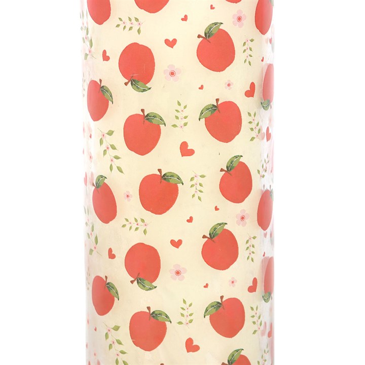 Apple Print Apple Pie Tube Candle close up red white