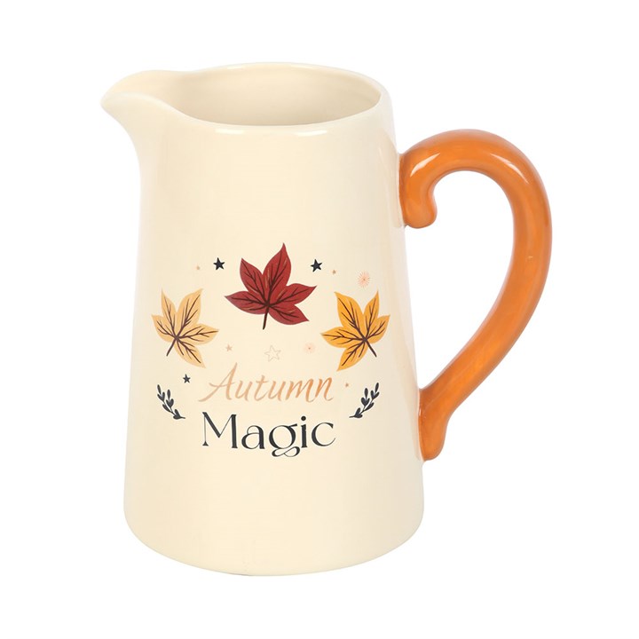 Autumn Magic Ceramic Flower Jug front orange white