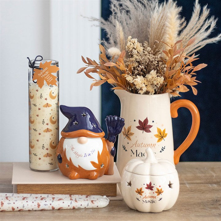 Autumn Magic Ceramic Flower Jug front orange white