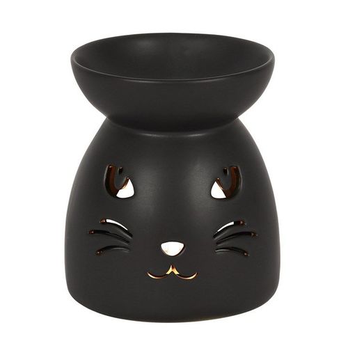 Black Cat Cut Out Oil Burner and Wax Warmer Front black orange