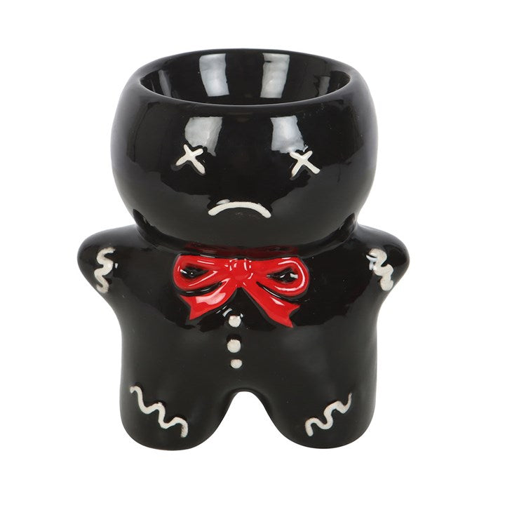 Black Gingerdead Man Oil Burner and Wax Warmer front black red