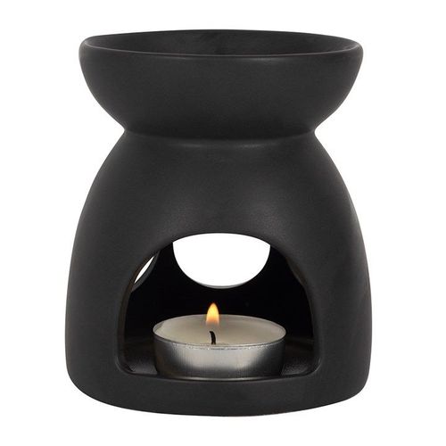 Black Triple Moon Cut Out Oil Burner back black grey
