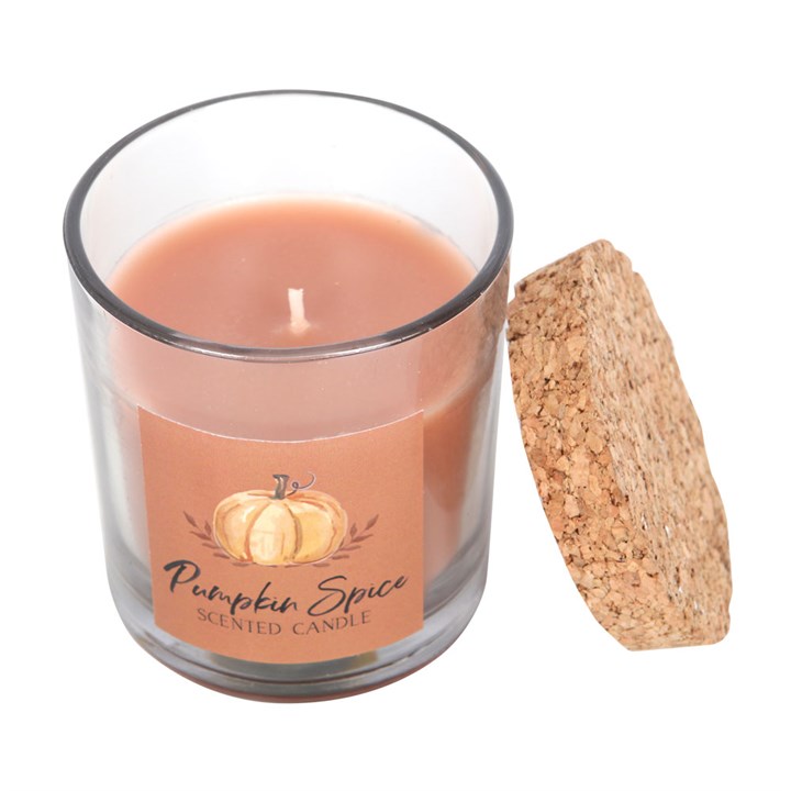 Pumpkin Spice Autumn Candle top off orange white