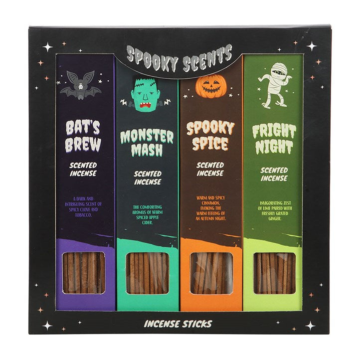 Spooky Scented Halloween Incense Stick Gift Set front black white