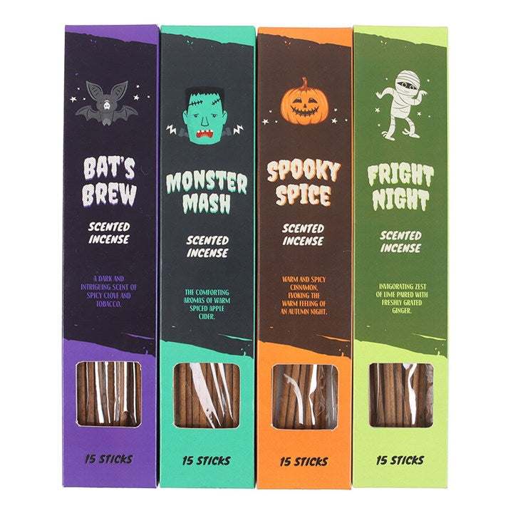 Spooky Scented Halloween Incense Stick Gift Set opened white blue