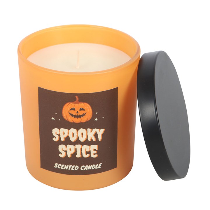 Spooky Spice Cinnamon Candle front orange black