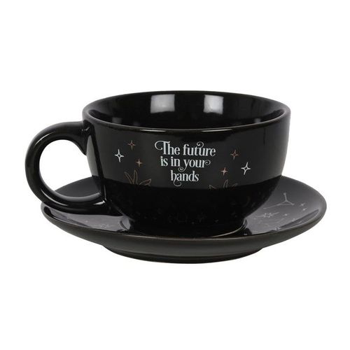 The Fortune Teller Tea For One Tea Set front black white