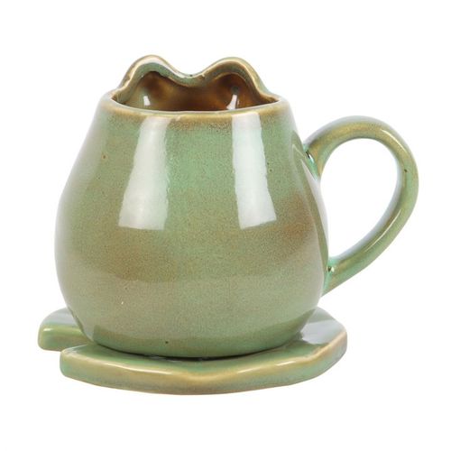 Frog Shaped Mug and Lily Pad Saucer N/A