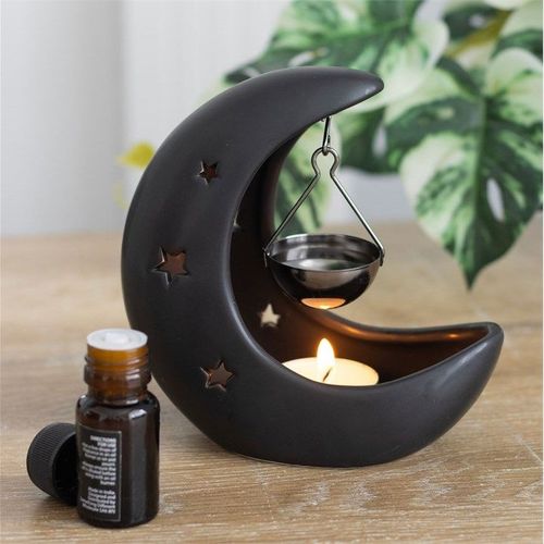 Black Crescent Moon Hanging Oil Burner N/A