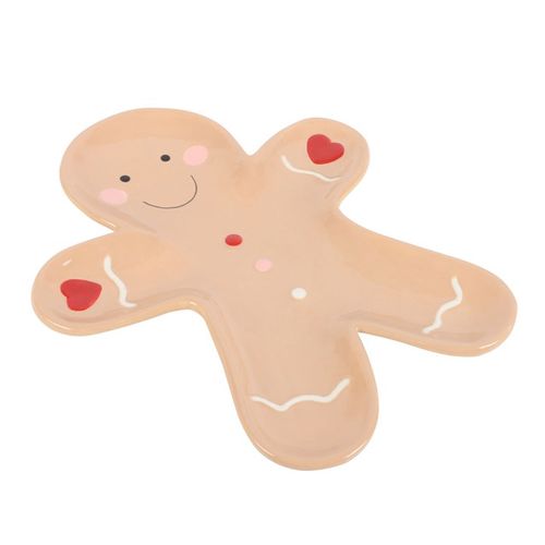 Gingerbread Man Ceramic Serving Plate N/A