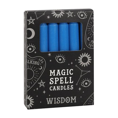 Set of 12 Blue 'Wisdom' Spell Candles N/A