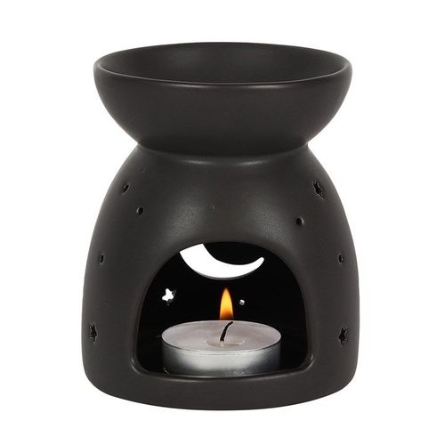 Black Mystical Moon Cut Out Oil Burner N/A
