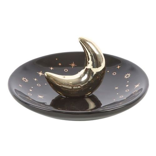 Gold Crescent Moon Incense Stick Holder N/A