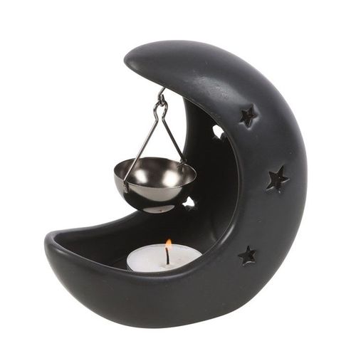 Black Crescent Moon Hanging Oil Burner N/A