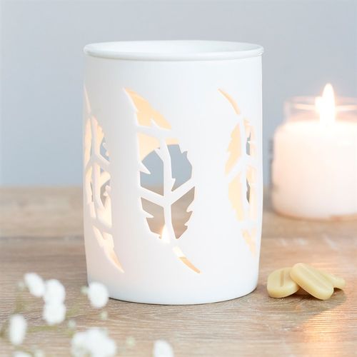 White Feather Cut Out Oil Burner N/A