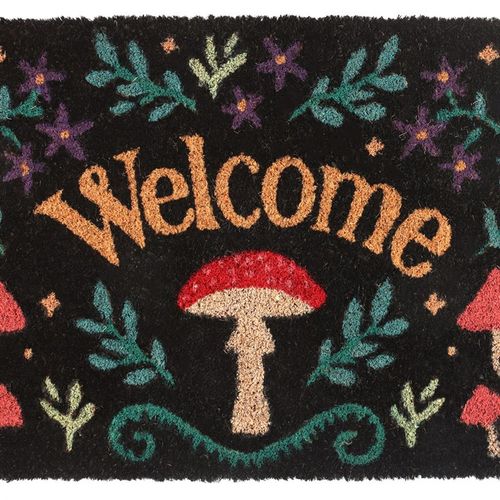 Black Mushroom Welcome Doormat N/A