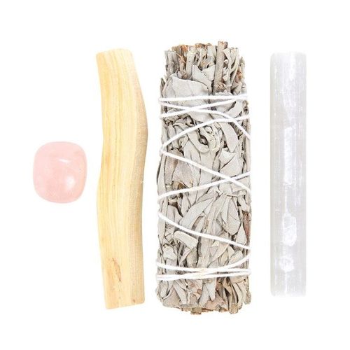 Smudge Kit with Rose Quartz Crystal N/A