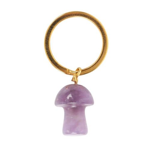 Amethyst Crystal Mushroom Keyring N/A