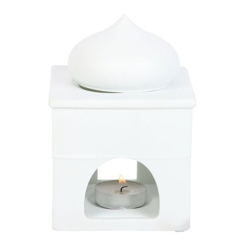 Off White Mosque Oil Burner and Incense Cone Holder N/A