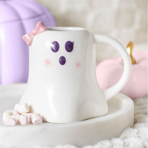 Mrs Boo Ghost Shaped Mug with Bow N/A