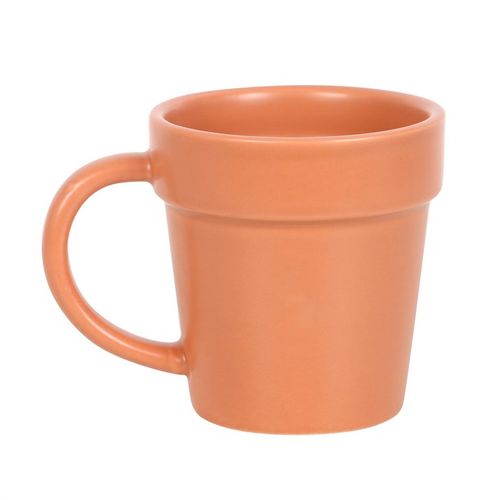 Plain Plant Pot Ceramic Mug and Shovel Spoon N/A