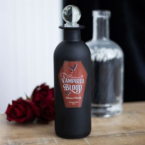 Vampire Blood Decorative Glass Potion Bottle front red black